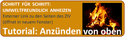 Anzünden von oben - Link zum ZIV